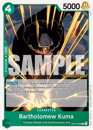 Bartholomew Kuma (OP15-029) (OP15-029) - Adventure on Kami's Island Release Event Cards - Card Brawlers