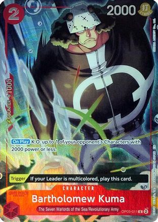 Bartholomew Kuma (Seven Warlords of the Sea Binder Set) (OP05-011) - One Piece Promotion Cards Foil - Card Brawlers