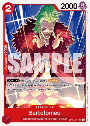 Bartolomeo (OP14-011) - The Azure Sea's Seven - Card Brawlers