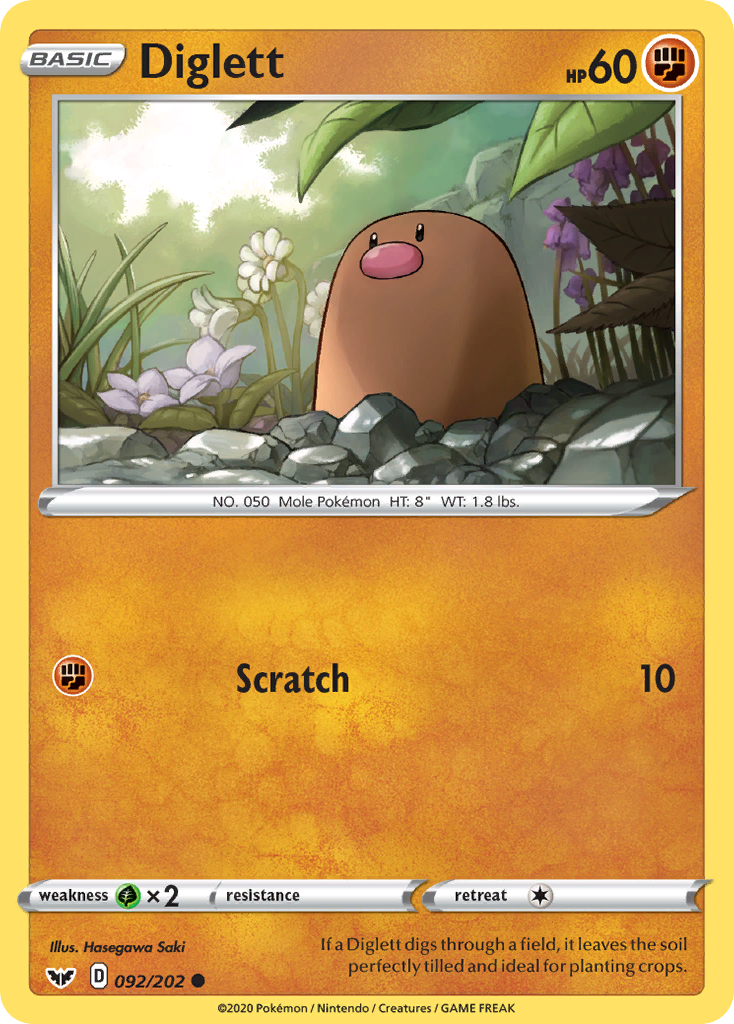 Diglett (092/202) [Sword & Shield: Base Set] - Pokémon - Card Brawlers | Quebec | Canada |