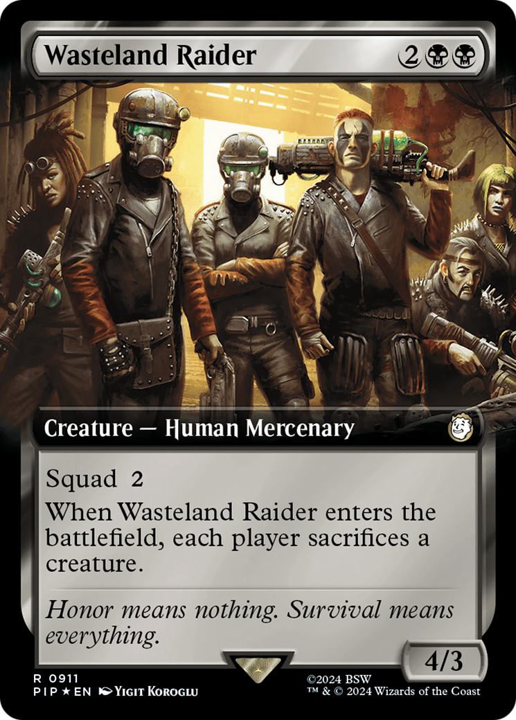 Wasteland Raider (Extended Art) (Surge Foil) [Fallout] - Magic: The Gathering - Card Brawlers | Quebec | Canada |