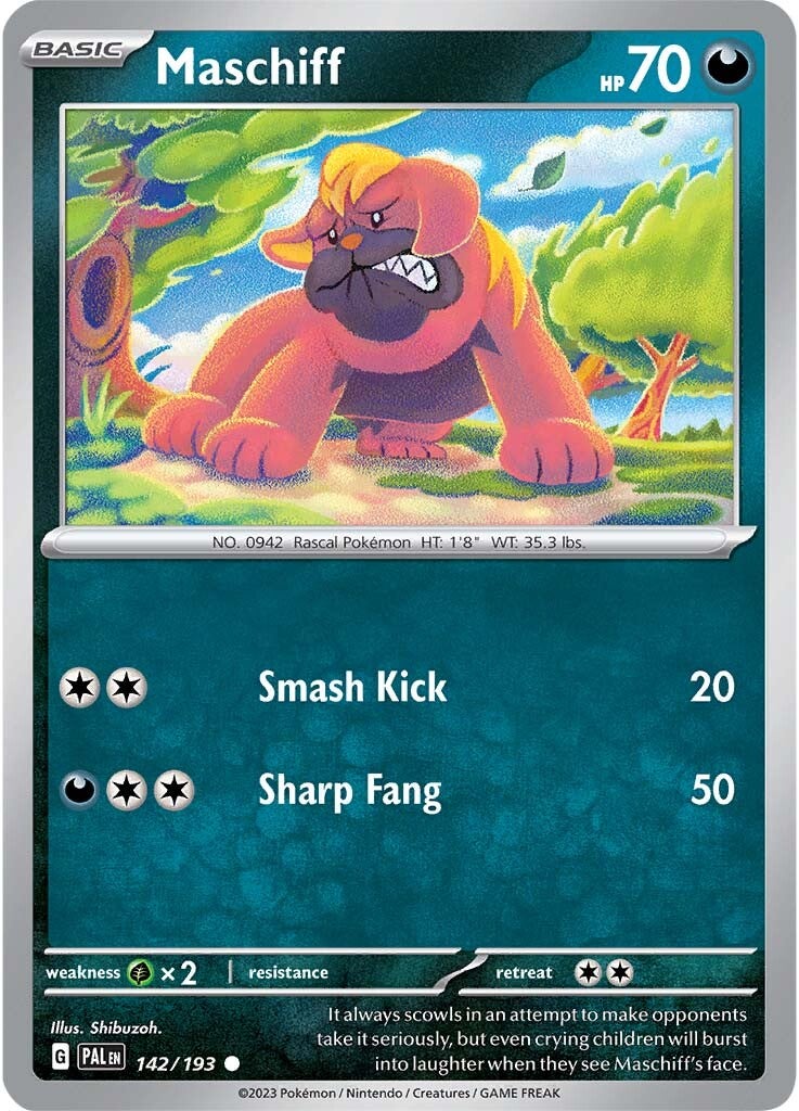 Maschiff (142/193) [Scarlet & Violet: Paldea Evolved] - Pokémon - Card Brawlers | Quebec | Canada |