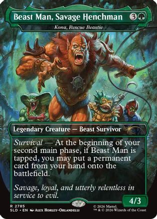 Beast Man, Savage Henchman - Kona, Rescue Beastie (SLD-2785) - Secret Lair Drop Series - Card Brawlers