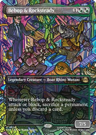 Bebop & Rocksteady (Borderless) (TMT-204) - Teenage Mutant Ninja Turtles - Card Brawlers