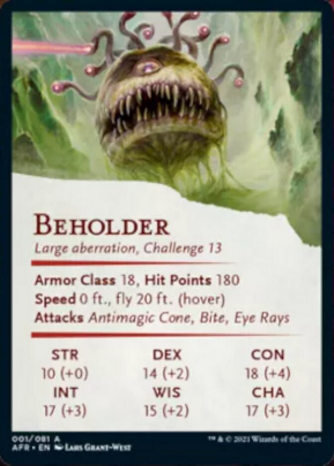 Beholder Art Card [Dungeons & Dragons: Adventures in the Forgotten Realms Art Series] - Card Brawlers