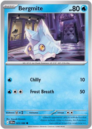 Bergmite (023/null) - Reverse Holofoil [ME04 Chaos Rising] - Card Brawlers