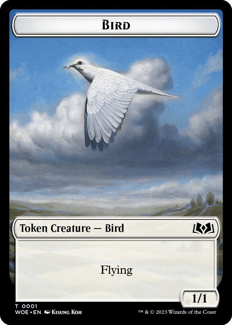 Bird // Human Double - Sided Token [Wilds of Eldraine Commander Tokens] - Card Brawlers