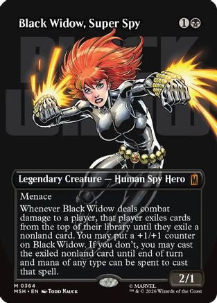 Black Widow, Super Spy (Borderless) (0364) (MSH-364) - Marvel Super Heroes Foil - Card Brawlers