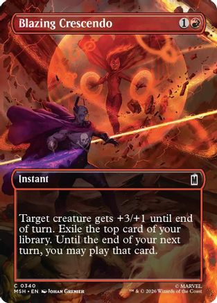 Blazing Crescendo (Borderless) (MSH-340) - Marvel Super Heroes Foil - Card Brawlers