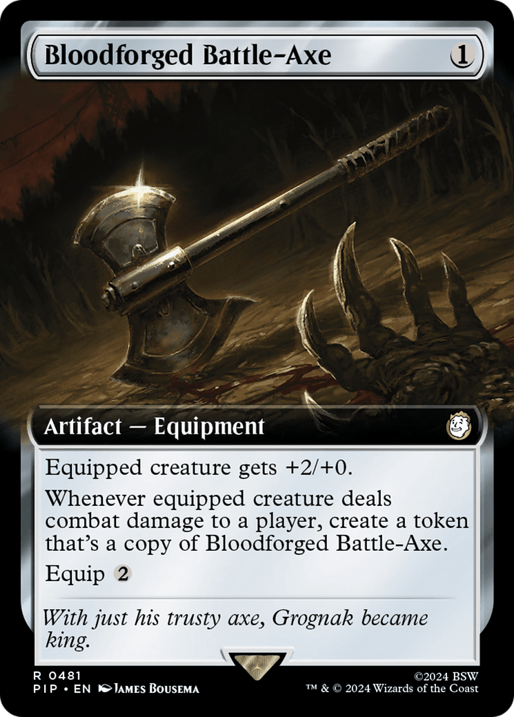 Bloodforged Battle - Axe (Extended Art) [Fallout] - Card Brawlers