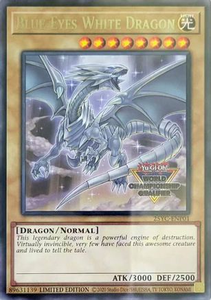 Blue-Eyes White Dragon (World Championship Qualifier) (25YC-ENP01) - Yu-Gi-Oh! Championship Series 2025 Prize Cards Limited - Card Brawlers