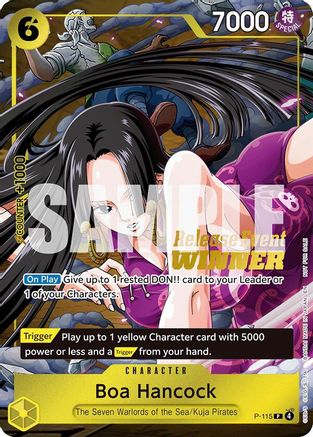 Boa Hancock (OP15 Release Event Winner) (P-115) - One Piece Promotion Cards Foil - Card Brawlers