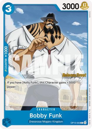Bobby Funk (OP15-050) - Adventure on Kami's Island Release Event Cards - Card Brawlers
