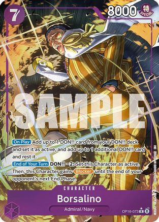 Borsalino (Alternate Art) (OP16-073) - The Time of Battle Foil - Card Brawlers