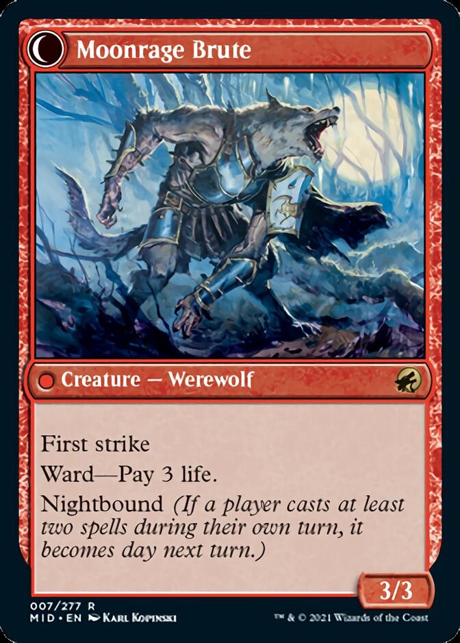 Brutal Cathar // Moonrage Brute [Innistrad: Midnight Hunt] - Card Brawlers