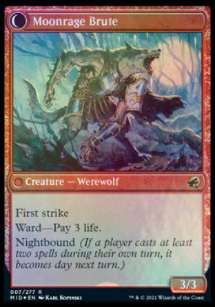 Brutal Cathar // Moonrage Brute [Innistrad: Midnight Hunt Prerelease Promos] - Card Brawlers