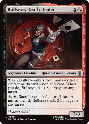 Bullseye, Death Dealer (MSH-209) - Marvel Super Heroes Foil - Card Brawlers