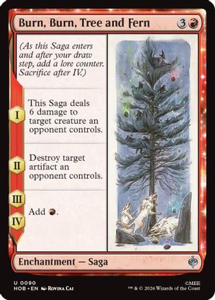 Burn, Burn, Tree and Fern (HOB-090) - The Hobbit Foil - Card Brawlers