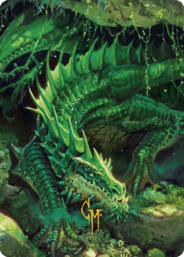 Lurking Green Dragon Art Card (Gold-Stamped Signature) [Commander Legends: Battle for Baldur's Gate Art Series] - Magic: The Gathering - Card Brawlers | Quebec | Canada |