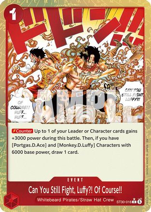 Can You Still Fight, Luffy?! Of Course!! (Parallel) (ST30-016) - Starter Deck EX: Luffy & Ace Foil - Card Brawlers