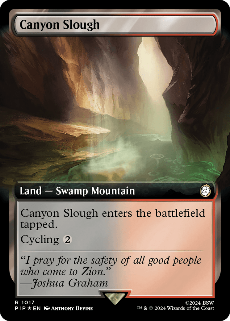 Canyon Slough (Extended Art) (Surge Foil) [Fallout] - Card Brawlers