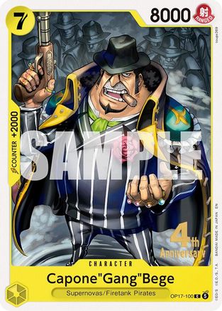 Capone"Gang"Bege (OP17-100) - The World's Strongest Warriors Release Event Cards - Card Brawlers