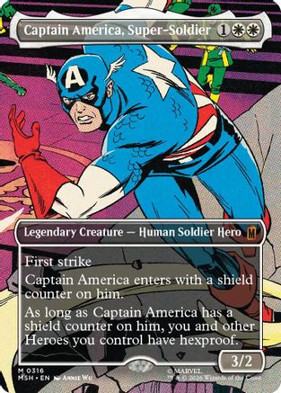 Captain America, Super-Soldier (Borderless) (0316) (MSH-316) - Marvel Super Heroes - Card Brawlers