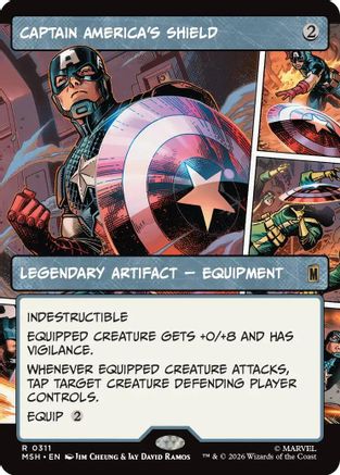 Captain America's Shield (Borderless) (0311) (MSH-311) - Marvel Super Heroes - Card Brawlers