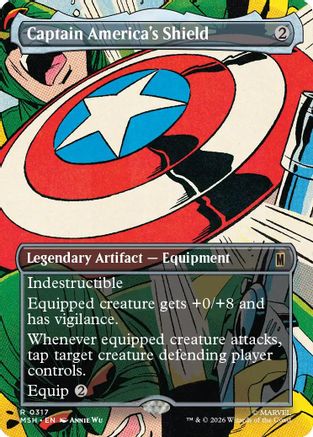 Captain America's Shield (Borderless) (0317) (MSH-317) - Marvel Super Heroes Foil - Card Brawlers