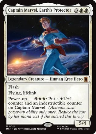 Captain Marvel, Earth's Protector (MSH-011) - Marvel Super Heroes - Card Brawlers