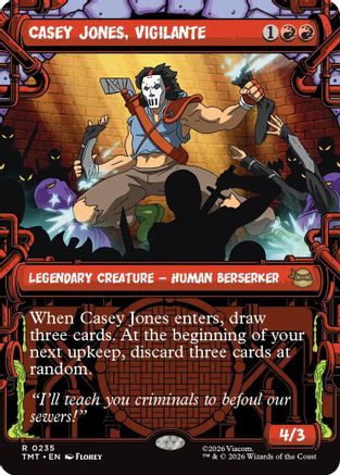 Casey Jones, Vigilante (0235) (Showcase) (TMT-235) - Teenage Mutant Ninja Turtles Foil - Card Brawlers