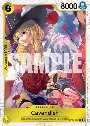 Cavendish - OP10-105 (Pirate Foil) (OP10-105) - Premium Booster -The Best- Vol. 2 Foil - Card Brawlers