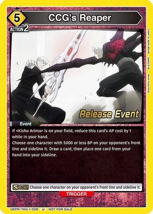 CCG's Reaper (UEPR/TKG-1-029) - UE18BT Tokyo Ghoul Release Event - Card Brawlers
