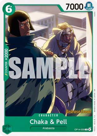 Chaka & Pell - OP14-030 (OP14-030) - The Azure Sea's Seven Release Event Cards - Card Brawlers