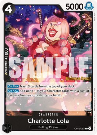 Charlotte Lola (OP15-082) - Adventure on Kami's Island Release Event Cards - Card Brawlers