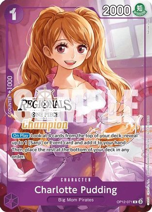 Charlotte Pudding (Regionals Champion Card Set 26-27) (OP12-071) - One Piece Promotion Cards Foil - Card Brawlers