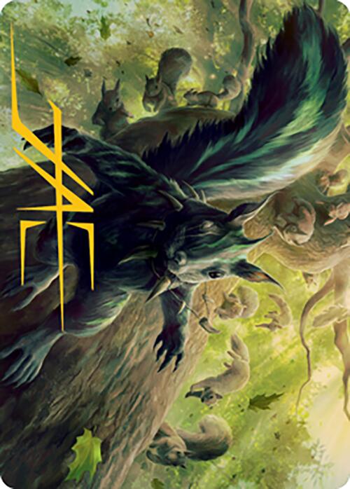 Chatterfang, Squirrel General Art Card (68) (Gold - Stamped Signature) [Modern Horizons 2 Art Series] - Card Brawlers