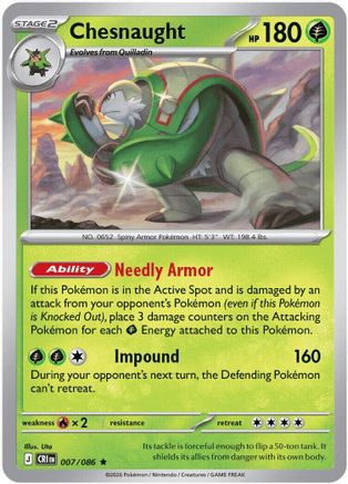 Chesnaught (007/null) - Holofoil [ME04 Chaos Rising] - Card Brawlers