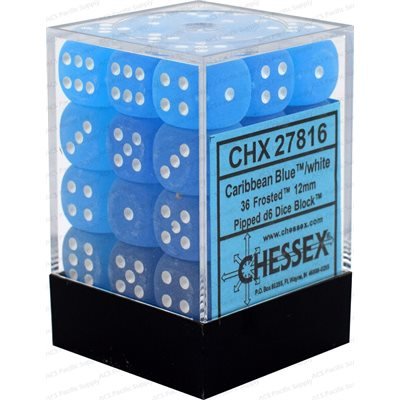 Chessex - Frosted - 36D6 Dice Block - 12mm - Card Brawlers