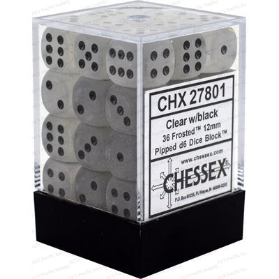 Chessex - Frosted - 36D6 Dice Block - 12mm - Card Brawlers
