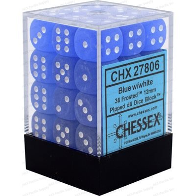 Chessex - Frosted - 36D6 Dice Block - 12mm - Card Brawlers