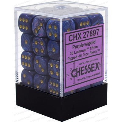 Chessex - Lustrous - 36D6 Dice Block - 12mm - Card Brawlers
