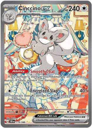 Cinccino ex (119/086) - Holofoil [ME04 Chaos Rising] - Card Brawlers