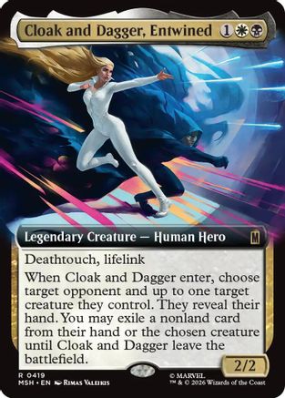 Cloak and Dagger, Entwined (Extended Art) (MSH-419) - Marvel Super Heroes - Card Brawlers