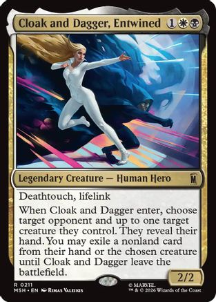 Cloak and Dagger, Entwined (MSH-211) - Marvel Super Heroes Foil - Card Brawlers