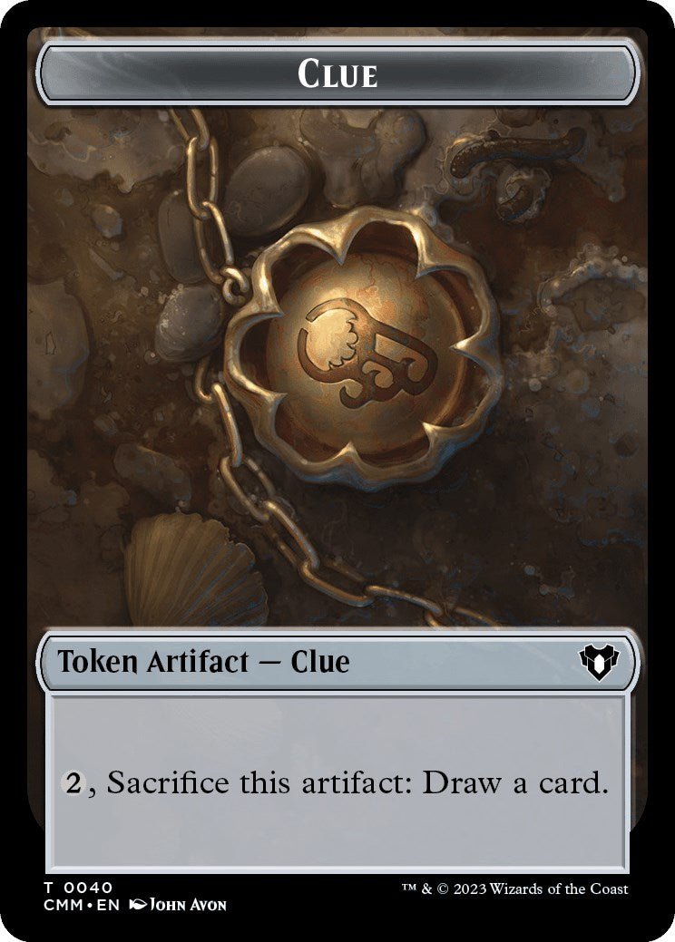 Clue // Stoneforged Blade Double - Sided Token [Commander Masters Tokens] - Card Brawlers