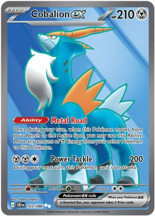 Cobalion ex (103/086) - Holofoil [ME04 Chaos Rising] - Card Brawlers