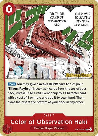 Color of Observation Haki (OP12-017) - Legacy of the Master Release Event Cards - Card Brawlers