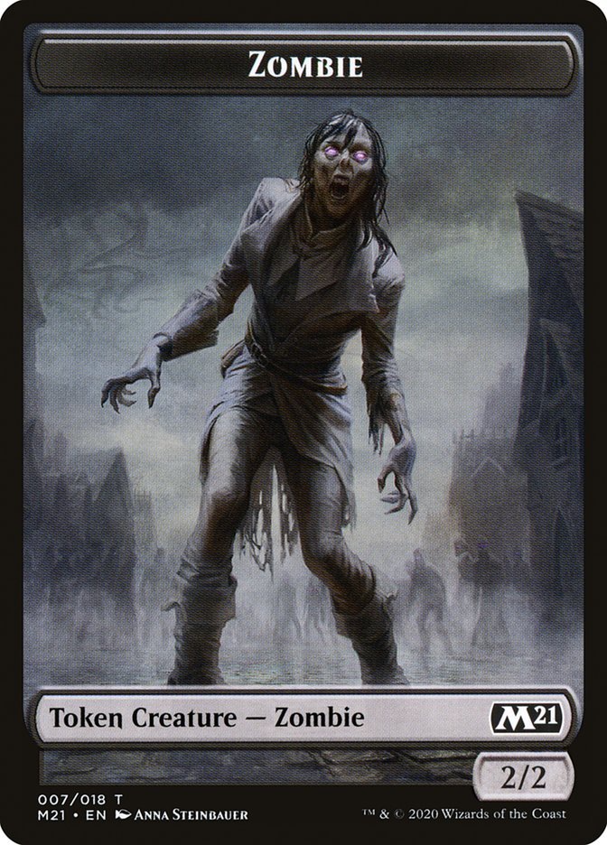 Construct // Zombie Double - Sided Token [Core Set 2021 Tokens] - Card Brawlers
