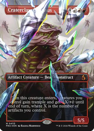 Craterclaw Colossus (Borderless) (Facet Foil) (FRA-455) - Reality Fracture Foil - Card Brawlers